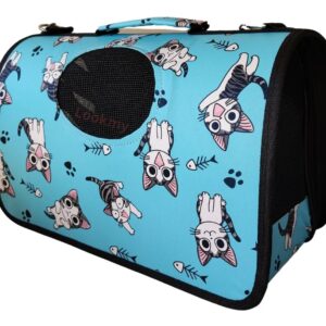 Bolso Transportador diseño de gato con huesos de pescado talla S